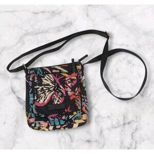 Vera Bradley Butterfly Flutter Crossbody Mini Hipster Purse Bag Navy Blue Travel